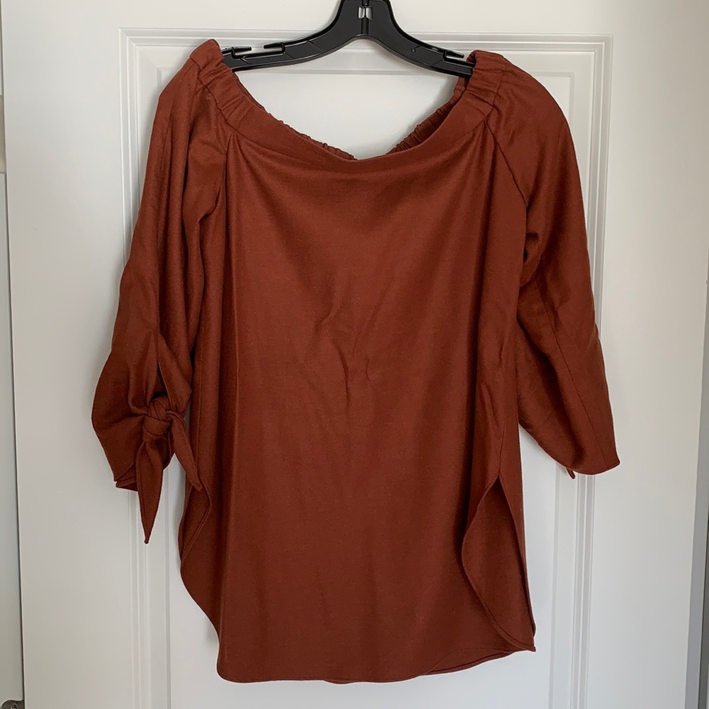 Tibi Off The Shoulder Poplin Blouse Top 2 XS S